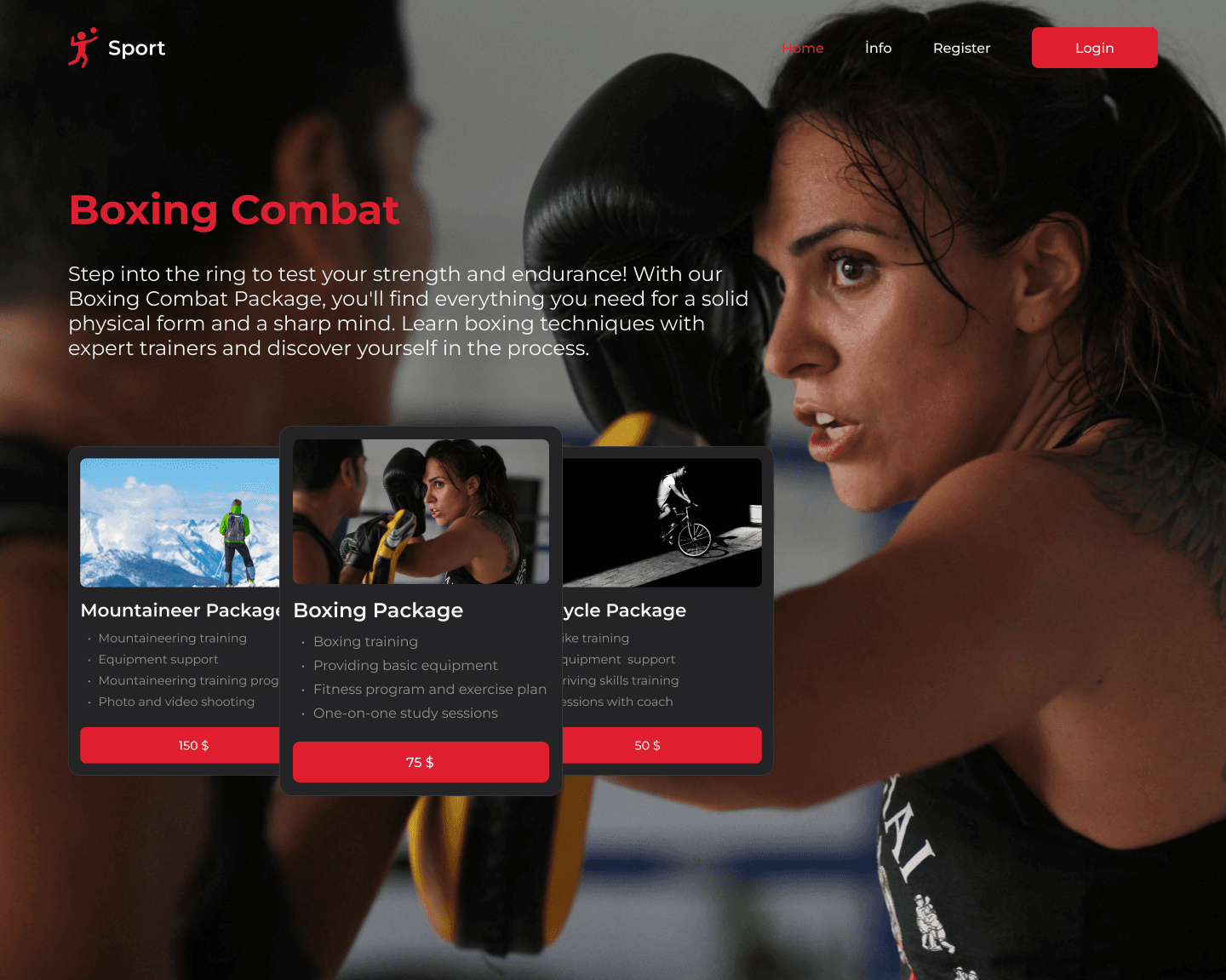 Sport Gym UX/UI Website
